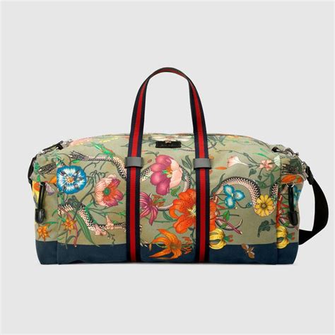 gucci flora snake print duffle|Gucci Gym Bags and Duffel Bags for Men .